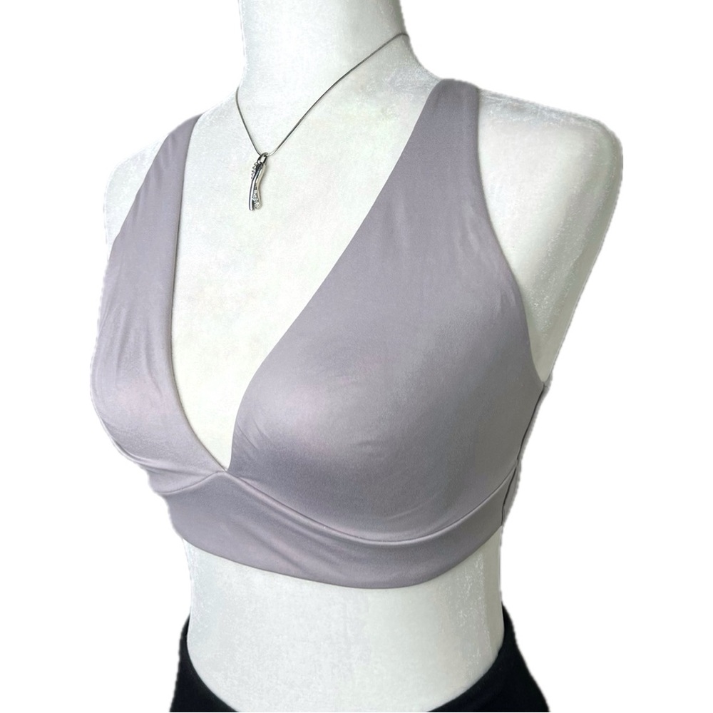 Victoria’s Secret Bra Unlined Plunge Racerback Bralette Seamless Deep V Grey 36C